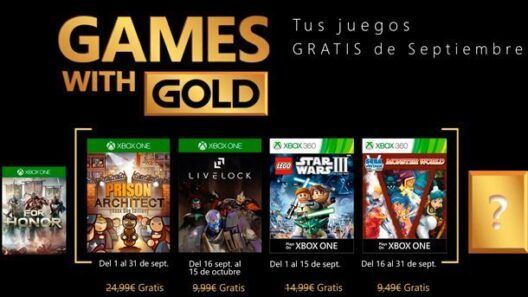 Xbox Live Gold Games with Gold Septiembre 2018